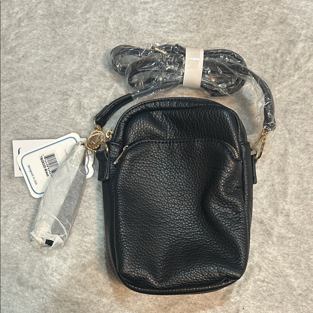 Black Leather Crossbody Bag